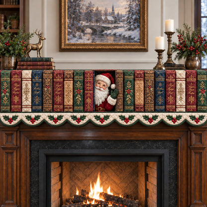 Christmas Bookshop Quilted Mantel Scarf SN0TV601