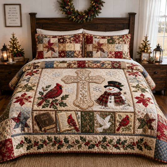 Christmas By Faith 3-Piece Quilted Bedding Set SN0PT413