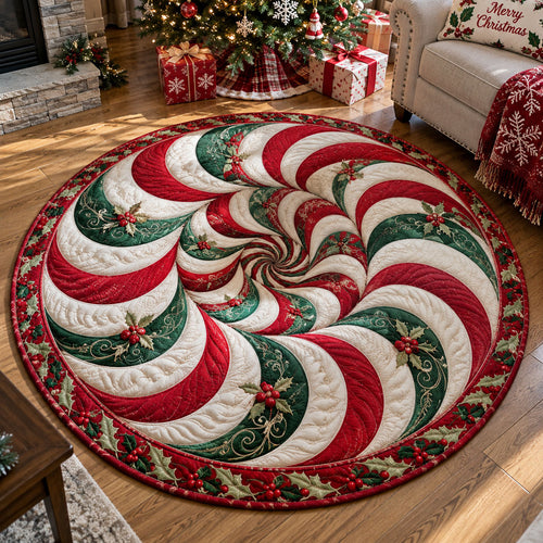 Christmas Candyland Vortex Quilted Round Mat SN0PT1355
