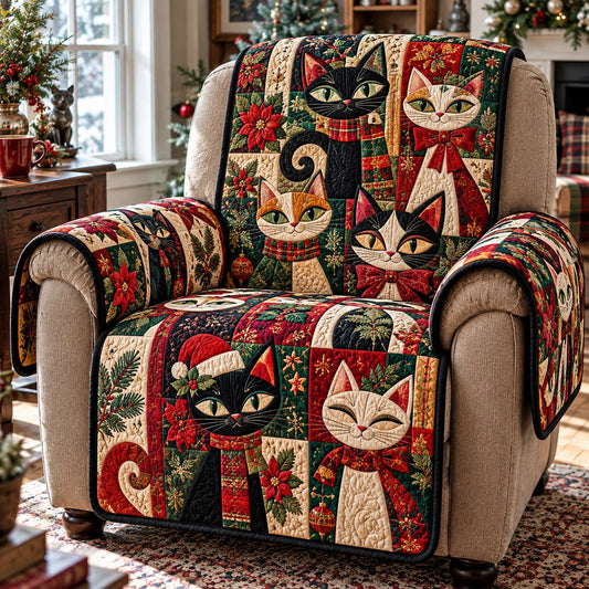 Christmas Cat Friends Quilted Sofa Cover SN0DV1133