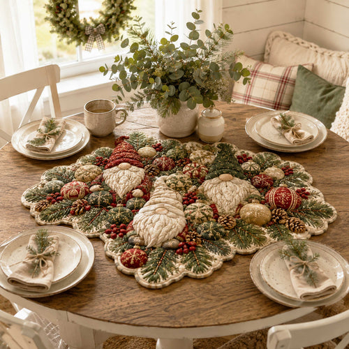 Christmas Charm Custom Shape Quilted Table Topper SN0TD125