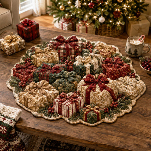 Christmas Cheer Custom Shape Quilted Table Topper SN0TD120