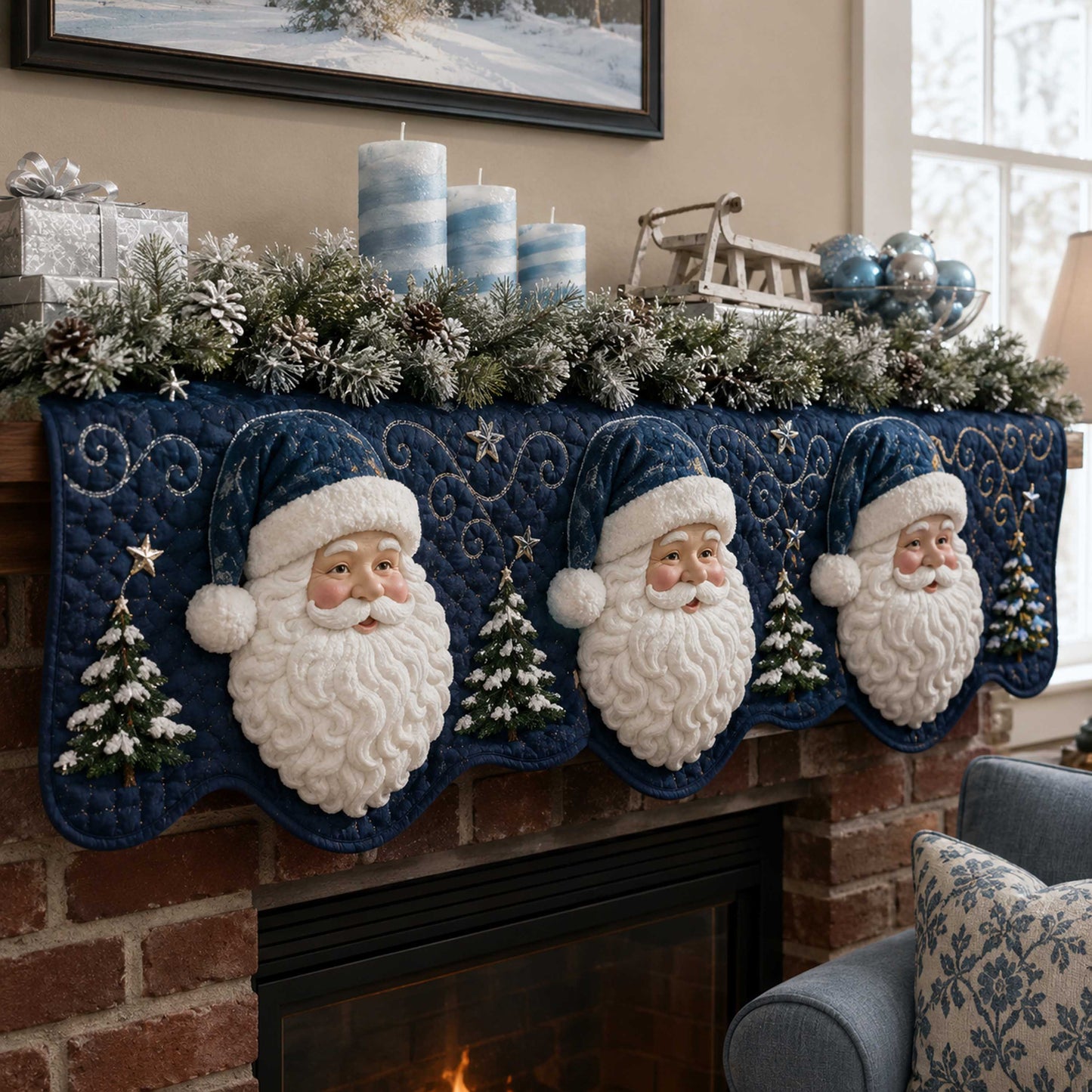 Christmas Dreams Quilted Mantle Scarf SN0TD134
