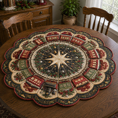 Christmas Eve Journey Custom Shape Quilted Table Topper SN0PT906