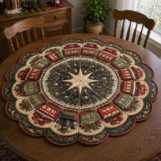 Christmas Eve Journey Custom Shape Quilted Table Topper SN0PT906