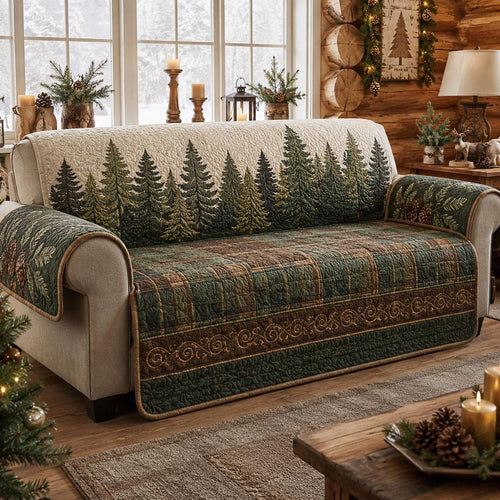 Christmas Evergreen Quilted Sofa Cover SN0DV173
