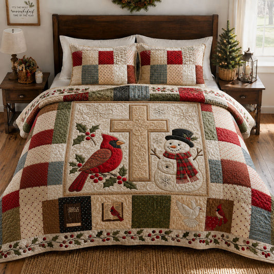 Christmas Everlasting Faith 3-Piece Quilted Bedding Set SN0PT415