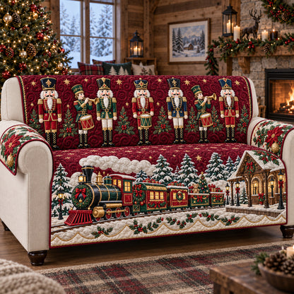Christmas Express Quilted Sofa Cover SN0TV886