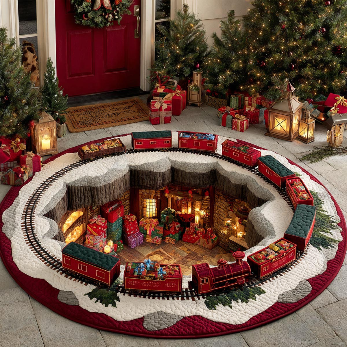 Christmas Gift Express Quilted Round Mat SN0DV758