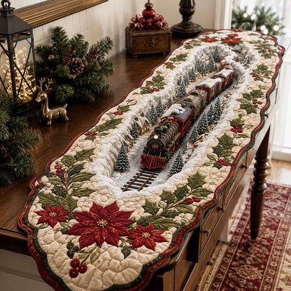 Christmas Gift Parade Custom Shape Quilted Table Runner SN0DV443