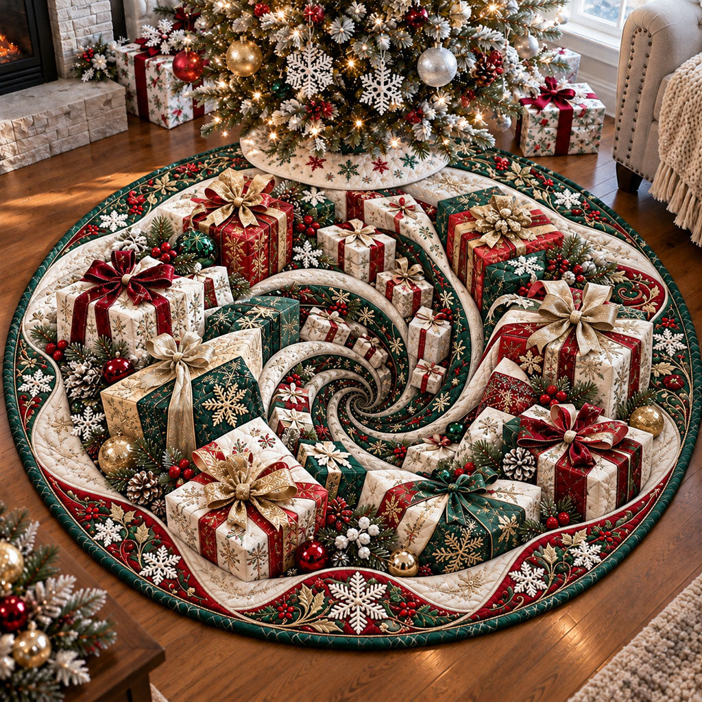 Christmas Gift Wonderland Quilted Round Mat SN0PT1356