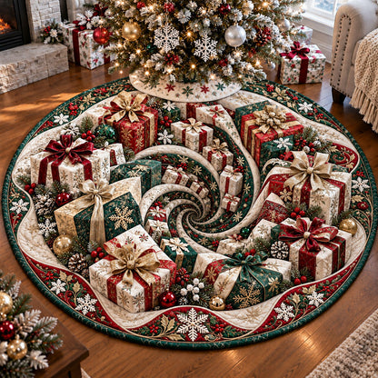 Christmas Gift Wonderland Quilted Round Mat SN0PT1356