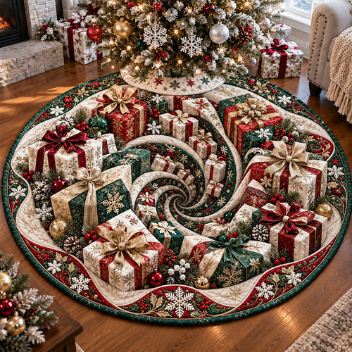Christmas Gift Wonderland Quilted Round Mat SN0PT1356