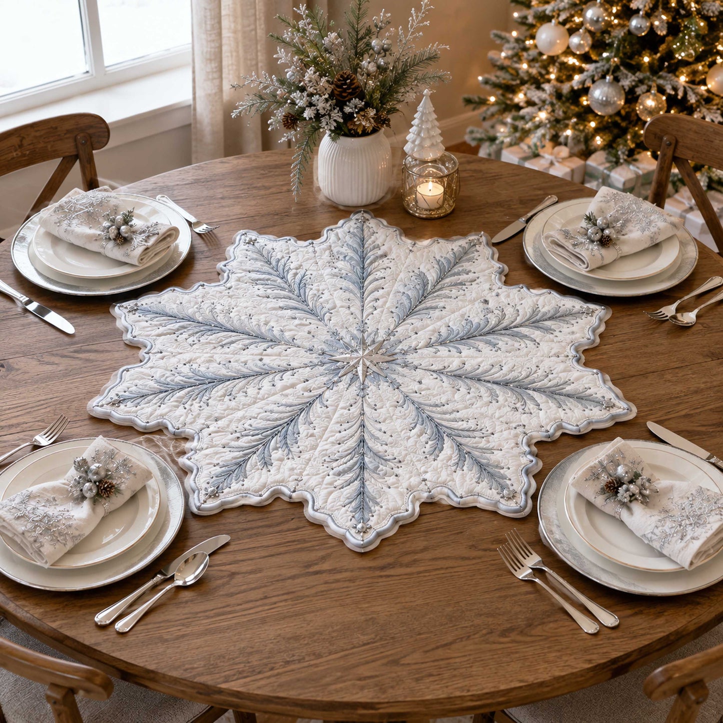 Christmas Glow Custom Shape Quilted Table Topper SN0TD123