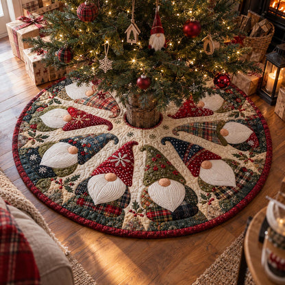 Christmas Gnome Garden Christmas Quilted Tree Skirt SN0DV870
