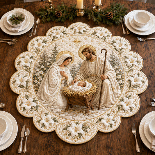Christmas Grace Custom Shape Quilted Table Topper SN0TV135