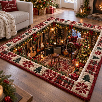 Christmas Guitar Hideaway Area Rug SN0DV876
