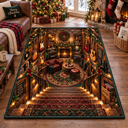 Christmas Guitar Retreat Area Rug SN0DV851