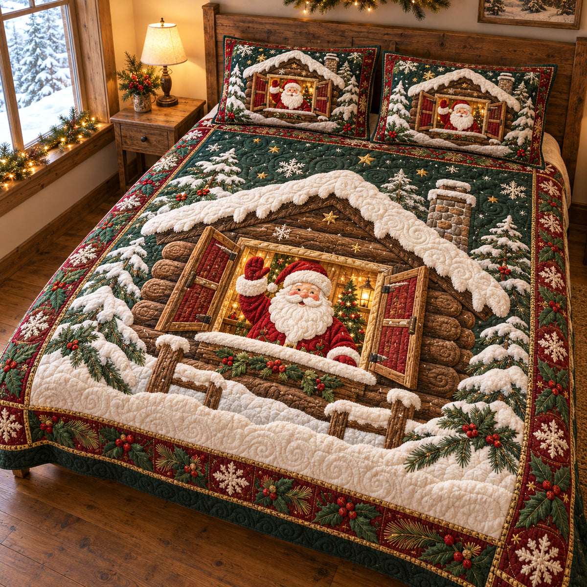 Christmas Haven 3-Piece Quilted Bedding Set SN0TV820