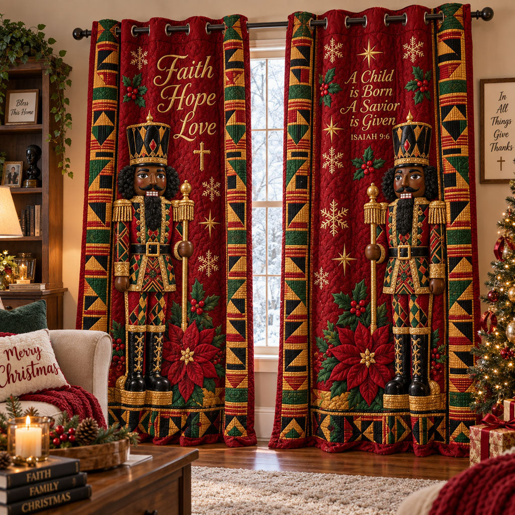 Christmas Heritage Nutcrackers Quilted Curtains SN0PT1250