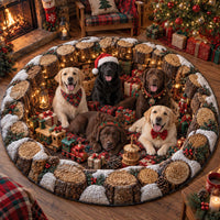 Christmas Labrador Quilted Round Mat SN0TD880