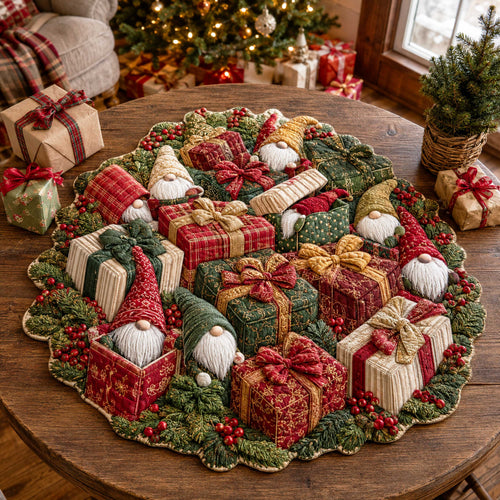 Christmas Magic Custom Shape Quilted Table Topper SN0TD227