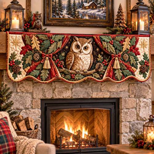 Christmas Owl Quilted Mantel Scarf SN0TD930