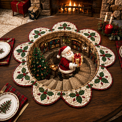 Christmas Passage Custom Shape Quilted Table Topper SN0TV170