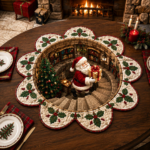 Christmas Passage Custom Shape Quilted Table Topper SN0TV170