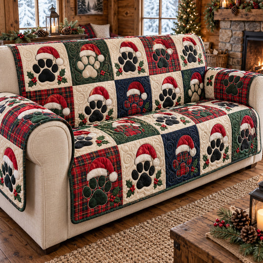 Christmas Paw Patch Quilted Sofa Cover SN0TV384