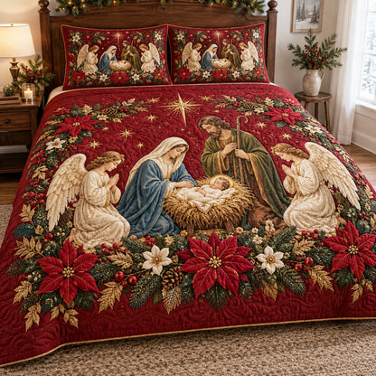 Christmas Reverence 3-Piece Quilted Bedding Set SN0TV802