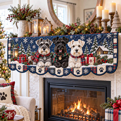 Christmas Schnauzer Quilted Mantel Scarf SN0TD790