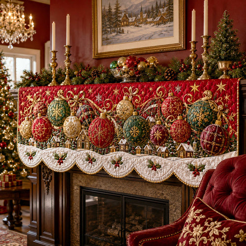 Christmas Spirit Quilted Mantel Scarf SN0TD203