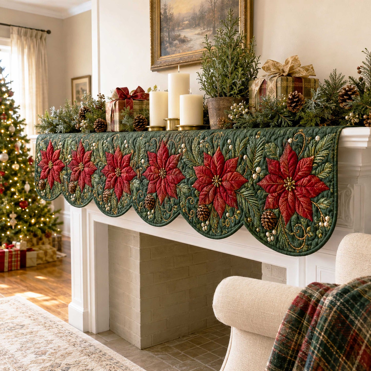 Christmas Spirit Quilted Mantle Scarf SN0TD132