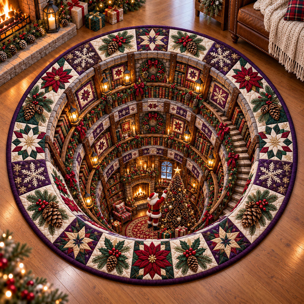 Christmas Tales Below Quilted Round Mat SN0PT1237