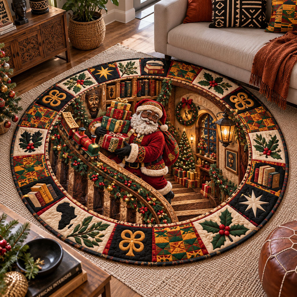 Christmas Through the Heritage Door Quilted Round Mat SN0PT1164