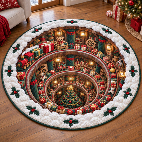 Christmas Train Loop Quilted Round Mat SN0TV434