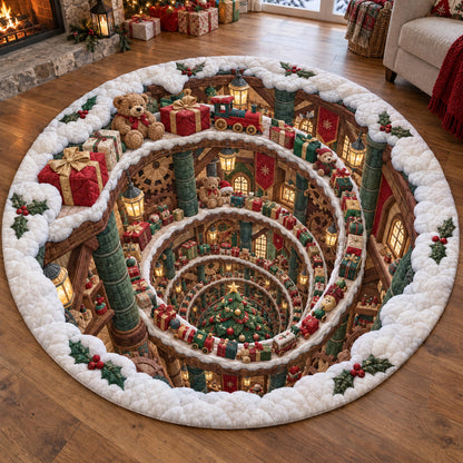 Christmas Tree Journey Quilted Round Mat SN0TV432