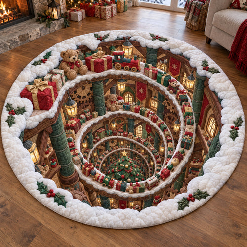 Christmas Tree Journey Quilted Round Mat SN0TV432