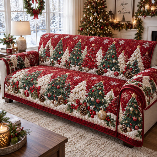 Christmas Tree Meadow Quilted Sofa Cover SN0DV638