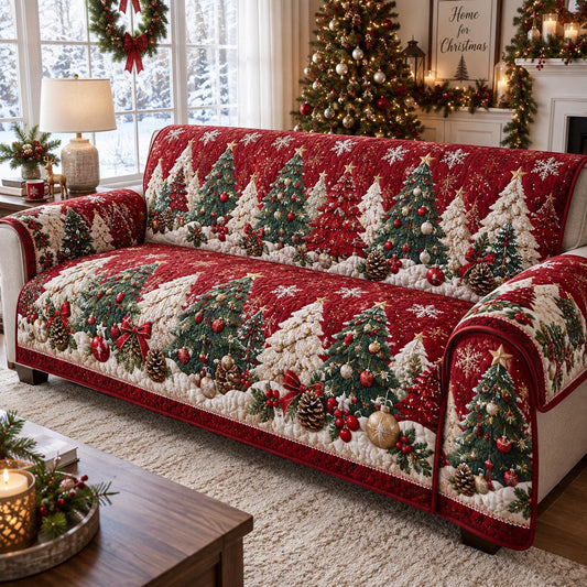 Christmas Tree Meadow Quilted Sofa Cover SN0DV638