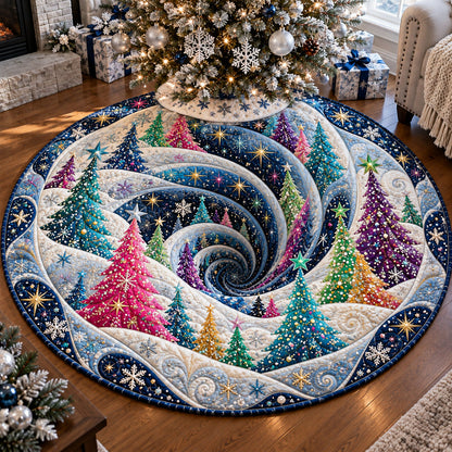 Christmas Tree Whirl Quilted Round Mat SN0PT1357