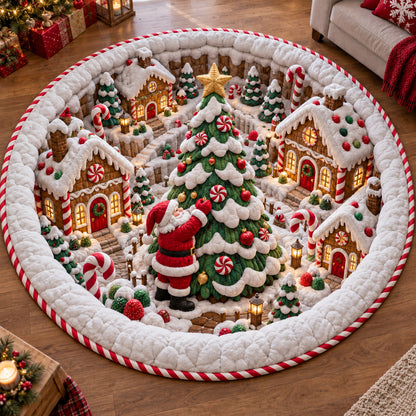 Christmas Village Glow Quilted Round Mat SN0TV438