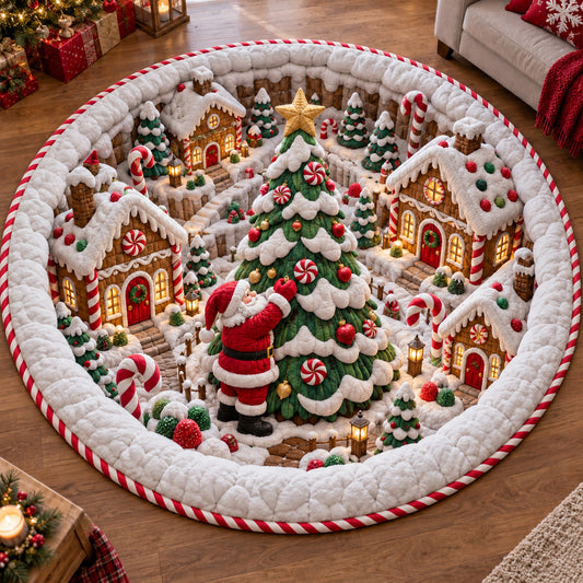 Christmas Village Glow Quilted Round Mat SN0TV438
