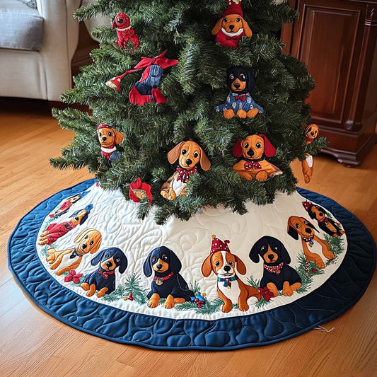 Christmas Wiener Magic Chritstmas Quilted Tree Skirt NCU0DV1330