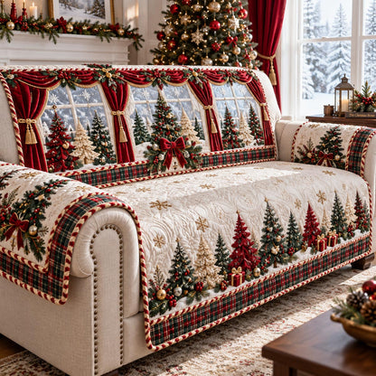Christmas Window Forest Quilted Sofa Cover SN0DV639