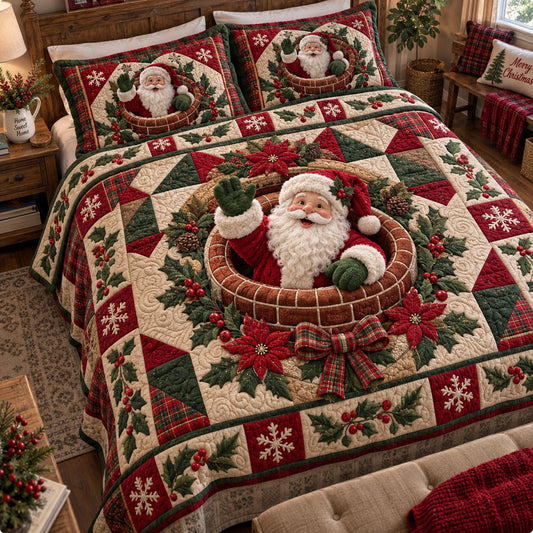 Christmas Wishes from Santa 3-Piece Quilted Bedding Set SN0PT1152