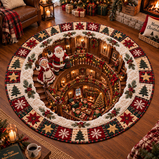 Christmas Wonderland Staircase Quilted Round Mat SN0PT1183