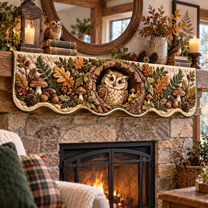 Christmas Woodland Quilted Mantel Scarf SN0TD932