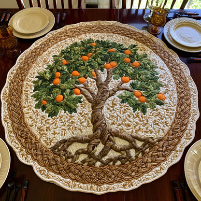Citrus Tree Custom Shape Quilted Table Topper NCU0LV277